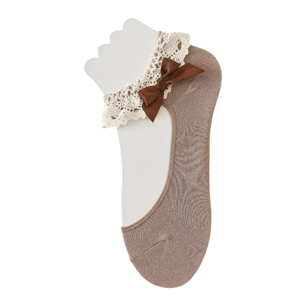 Ankle Sock Low Cut - Einfarbige Spitzen-Rüschen-Bootssocken, dünne Knöchelsocken mit Rüschenbesatz,