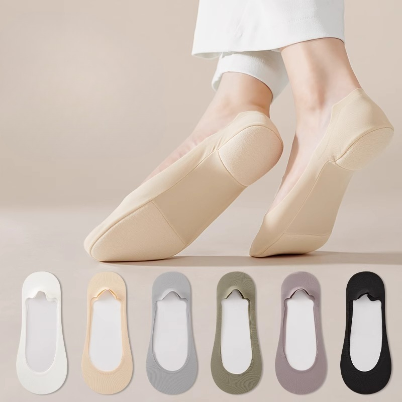 Ankle Sock Low Cut - Sommer unsichtbare No-Show-Socken, Baumwolle gepolstert, einfarbig,