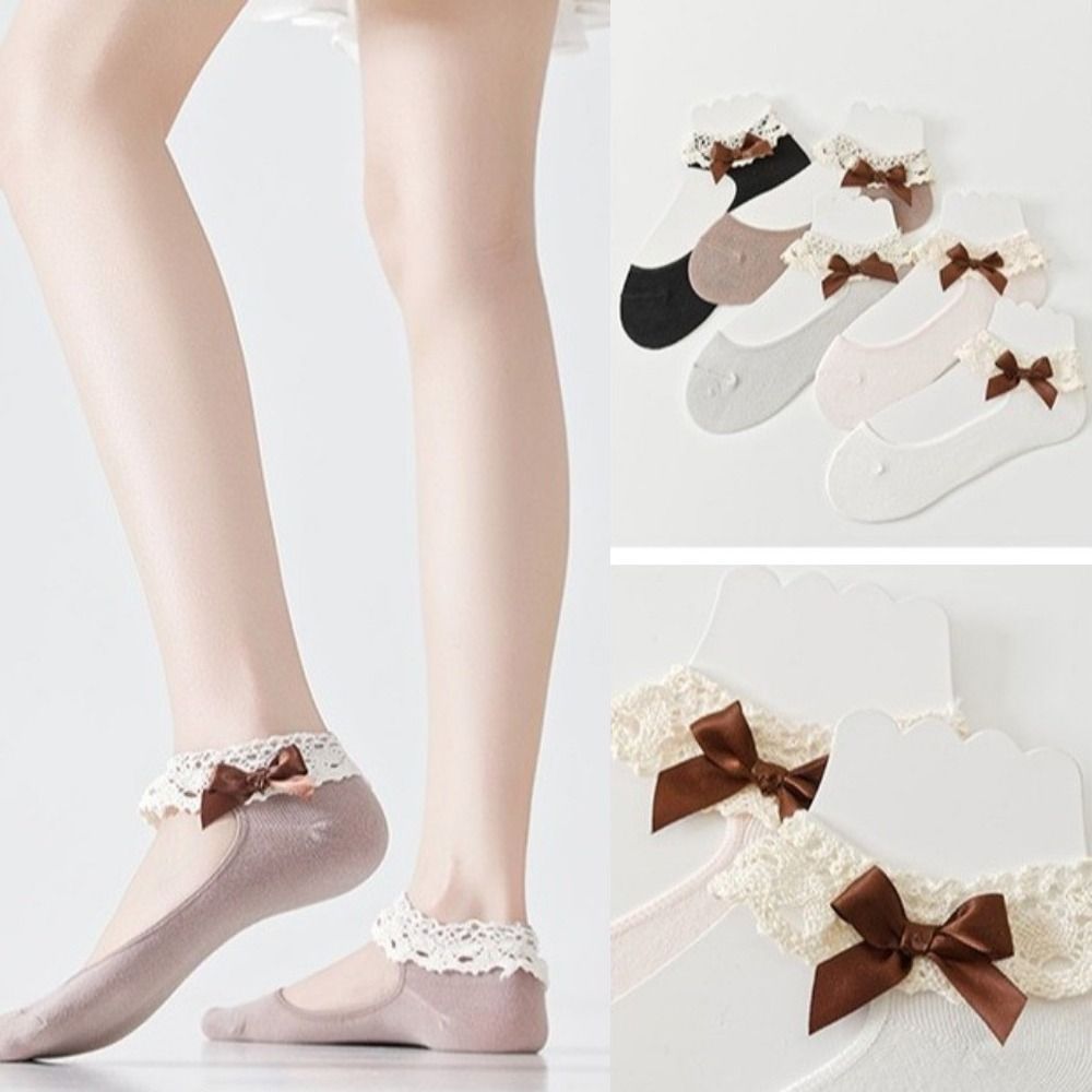Einfarbige Spitzen-Rüschen-Boo – Ankle Sock Low Cut Bewertung und Preis