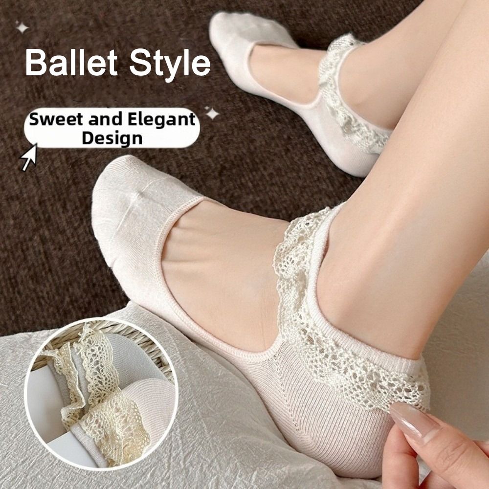 Elegante Spitzen-Rüschen-Boots – Ankle Sock Low Cut Bewertung und Preis